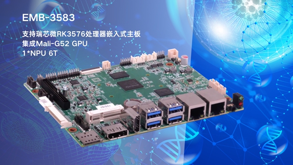 華北工(gong)控EMB-3583嵌入式(shi)主(zhu)闆：搭載AIoT芯片RK3576，支持AI輔助診療領(ling)域(yu)應用(yong)